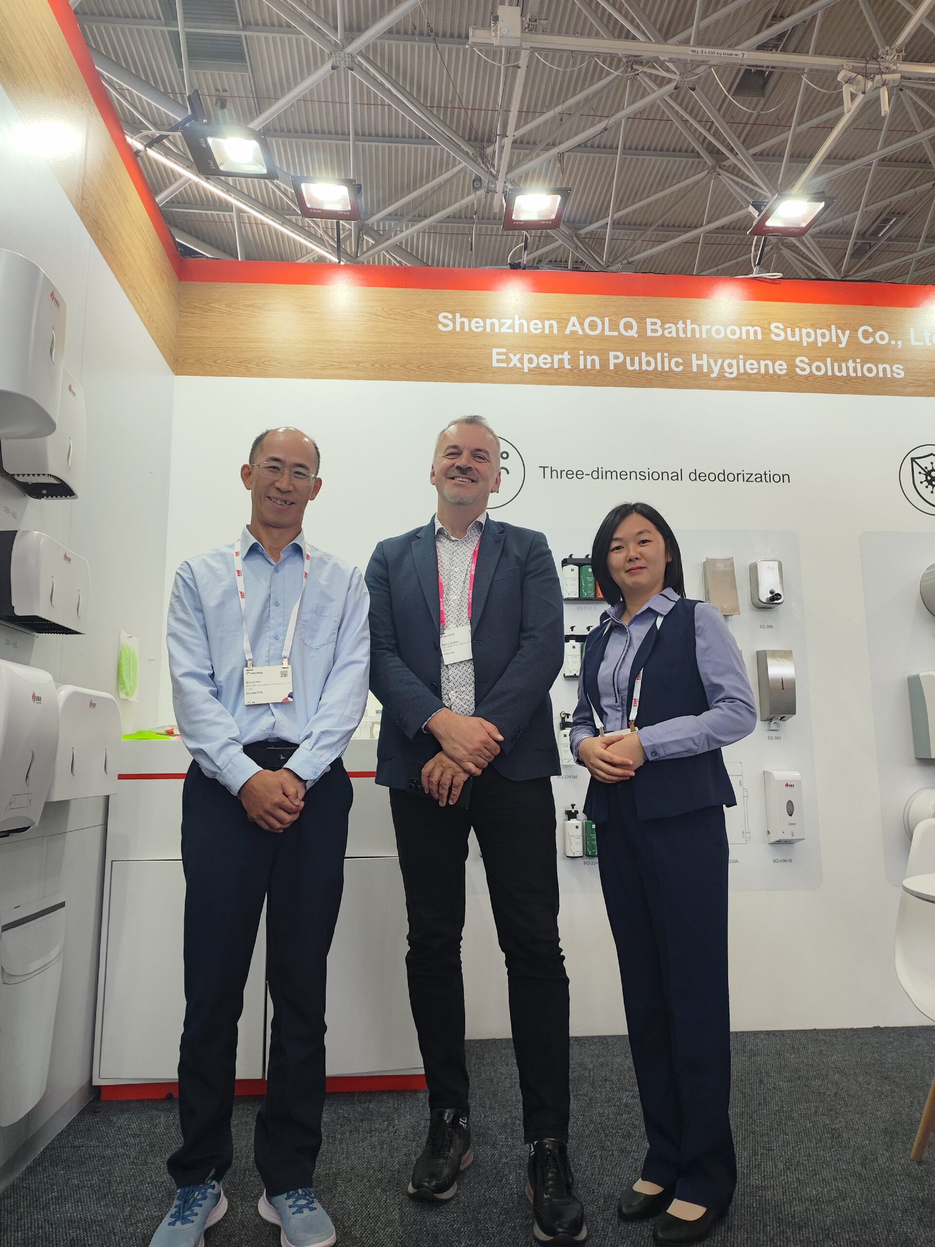 Aolq team at interclean amsterdam engaging in in depth collaboration and product discussions with global clients