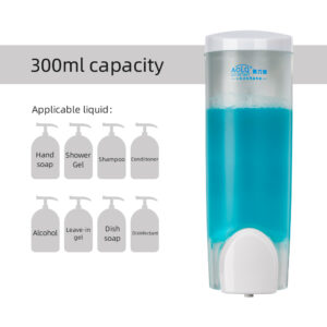 300ml liquid dispenser filled lists applicable liquid types below hand soap shower gel shampoo