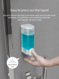 Mini liquid soap dispenser vacuum silicone tube type pump head easy and accurate liquid discharge environmental protection and hygiene not easy to age with a label below noting liquid output 1ml