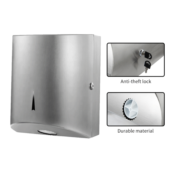 Durable 304ss material anti   theft lock center pull paper towel dispenser wet wipes dispenser