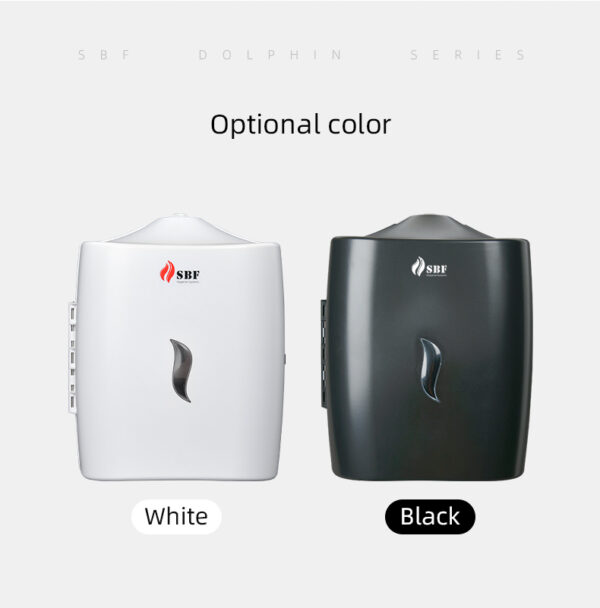 Paper towel dispenser available in two colors white and black offering options to match different bathroom or office environments